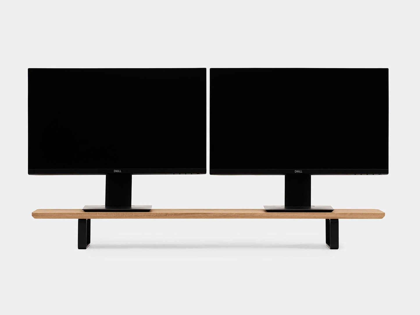 Näyttöteline kahdelle näytölle – massiivitammea