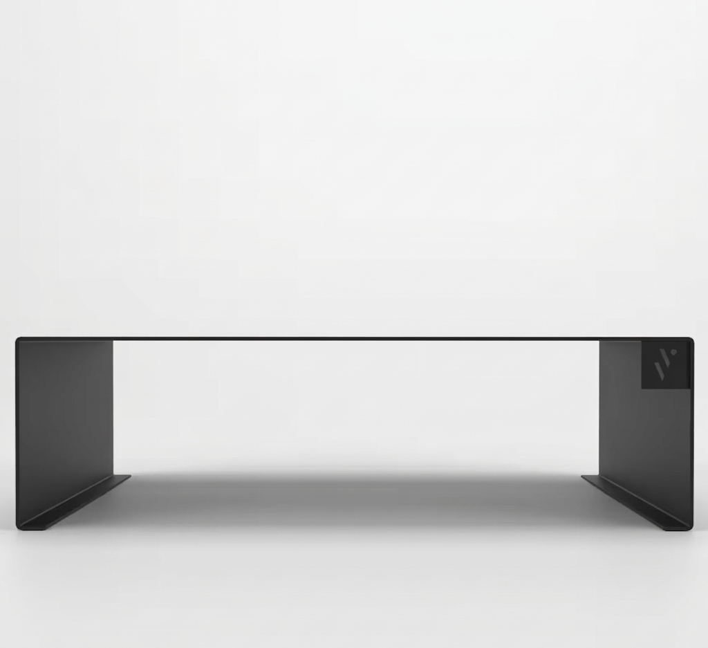 Minimalistinen näyttöteline – teräs