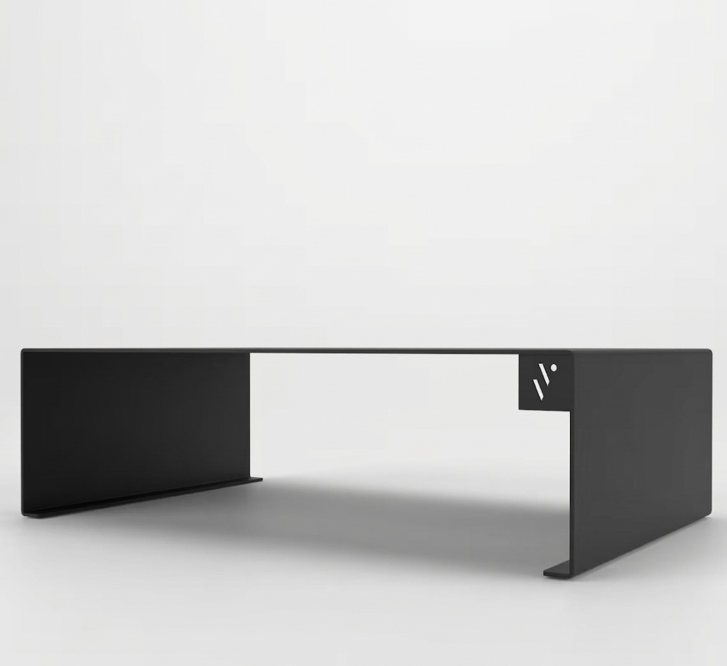 Minimalistinen näyttöteline – teräs