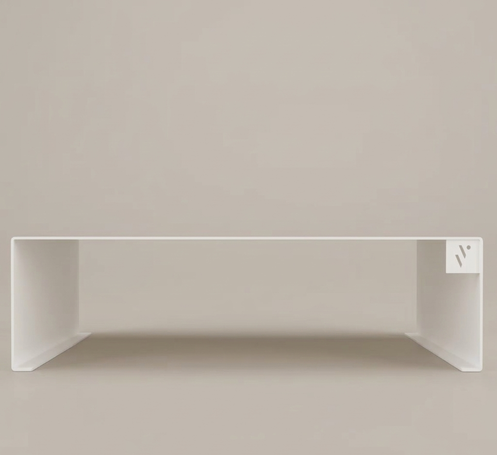 Minimalistinen näyttöteline – teräs