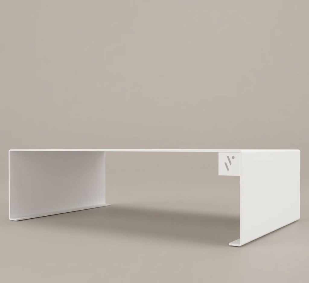 Minimalistinen näyttöteline – teräs